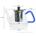 Heat-resistant glass teapot with warmer